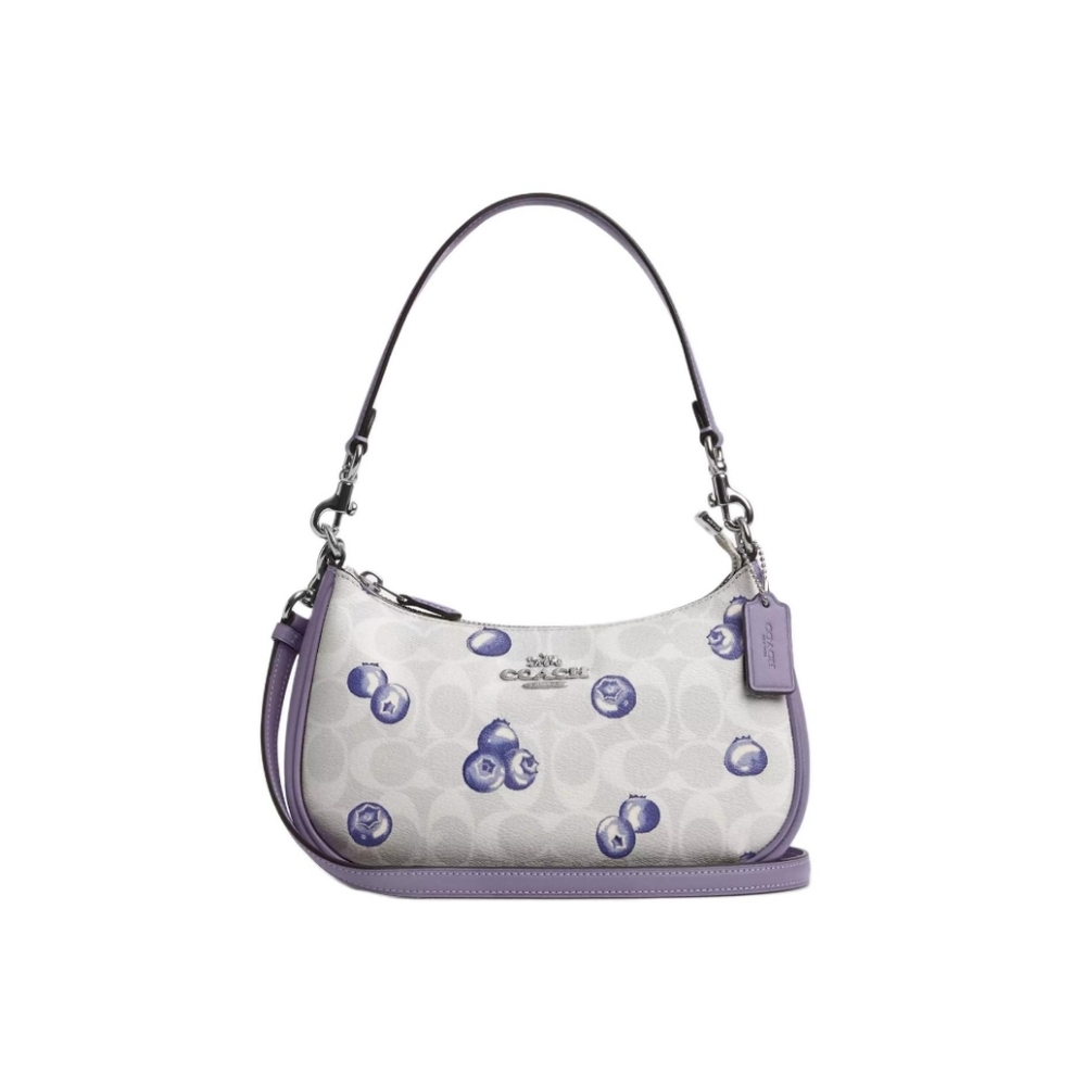 COPY - Teri Shoulder Bag In Signature Canvas With Blueberry Print